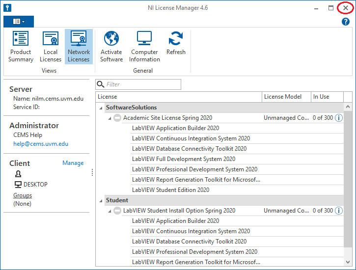 LabView Installation Instructions The University of Vermont